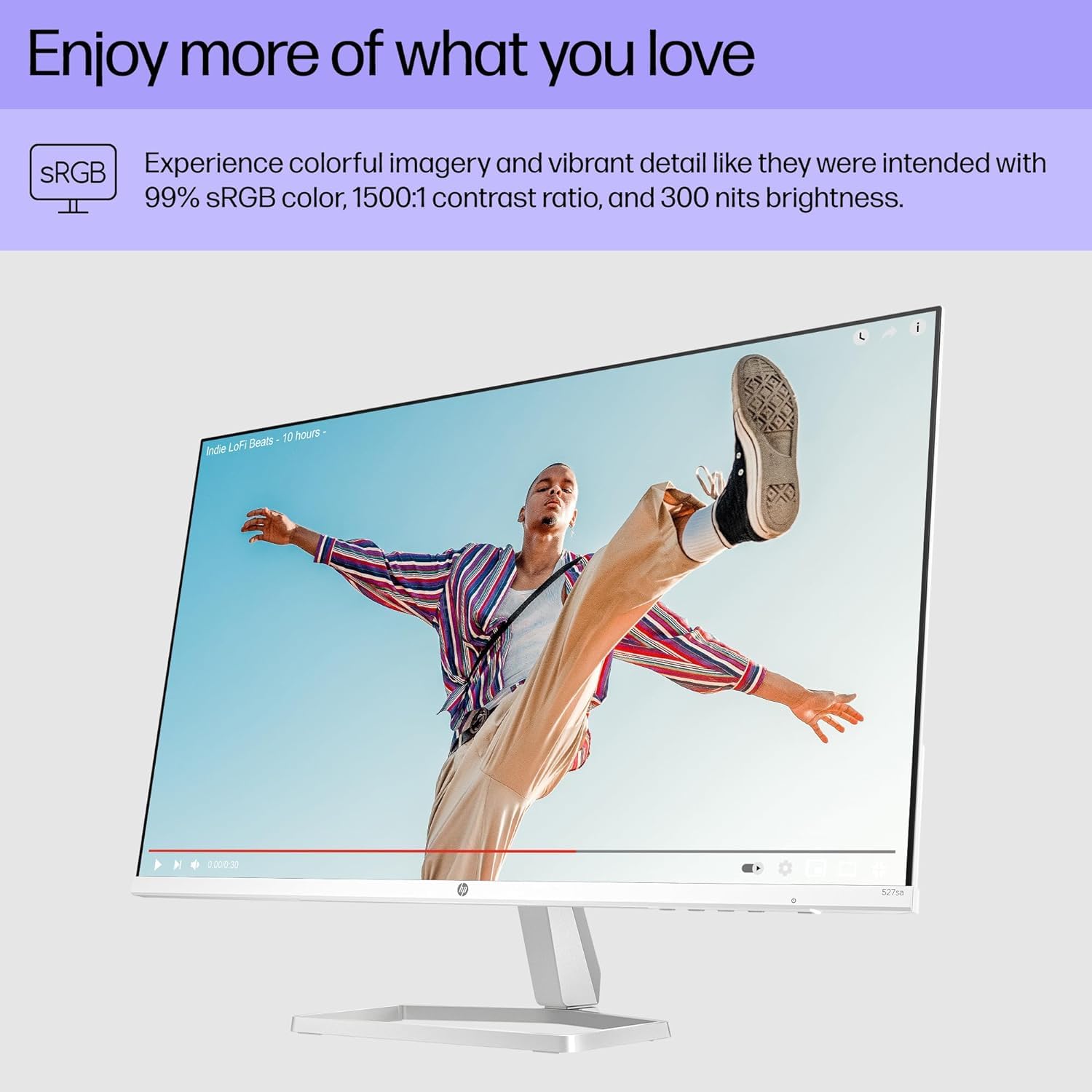 Hp Series 5 527Sa Monitor With Speakers (Replaces M27Fwa) 27'' 100Hz Ips Fhd 99% Srgb 300 Nits Display, Adjustable Tilt, Flicker